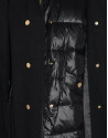 Trench paño negro interior acolchado