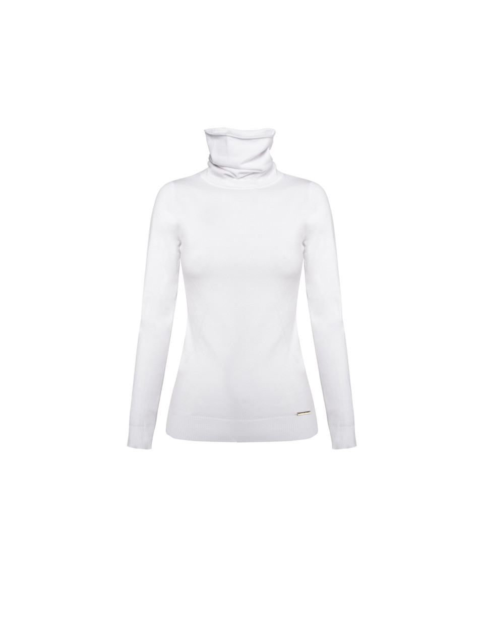 Jersey cuello cisne blanco roto