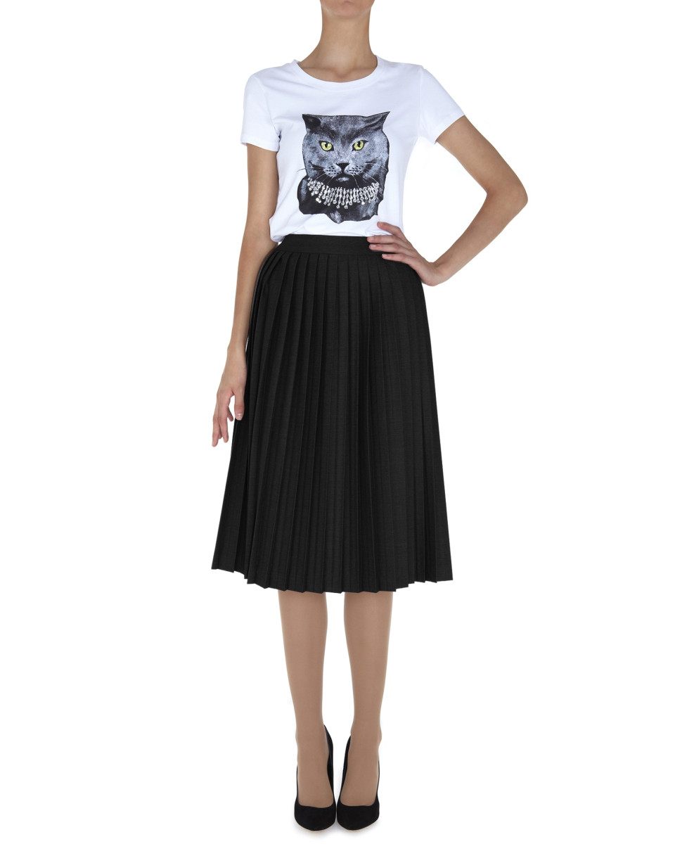 Falda midi pliegues negra