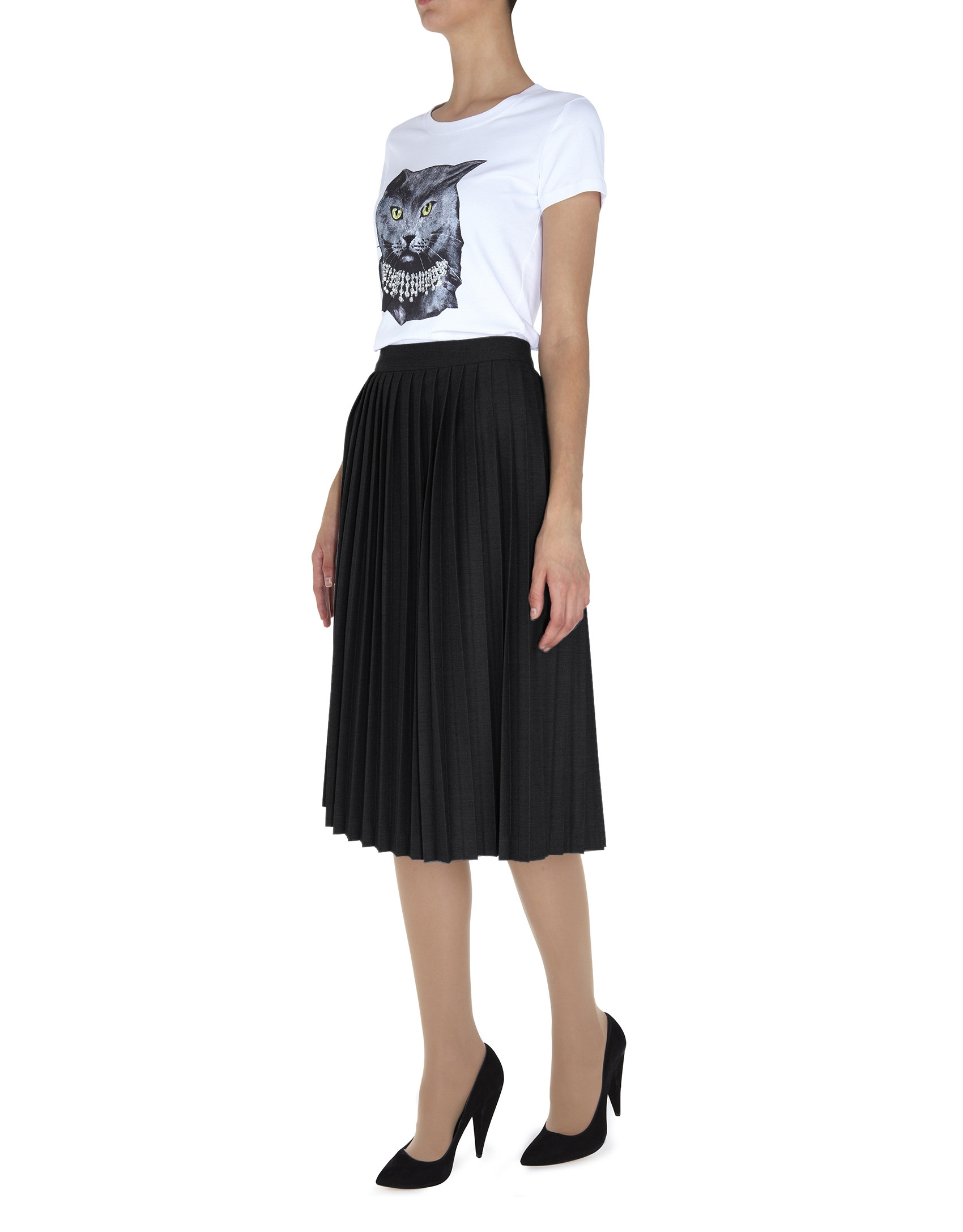 Falda midi pliegues negra