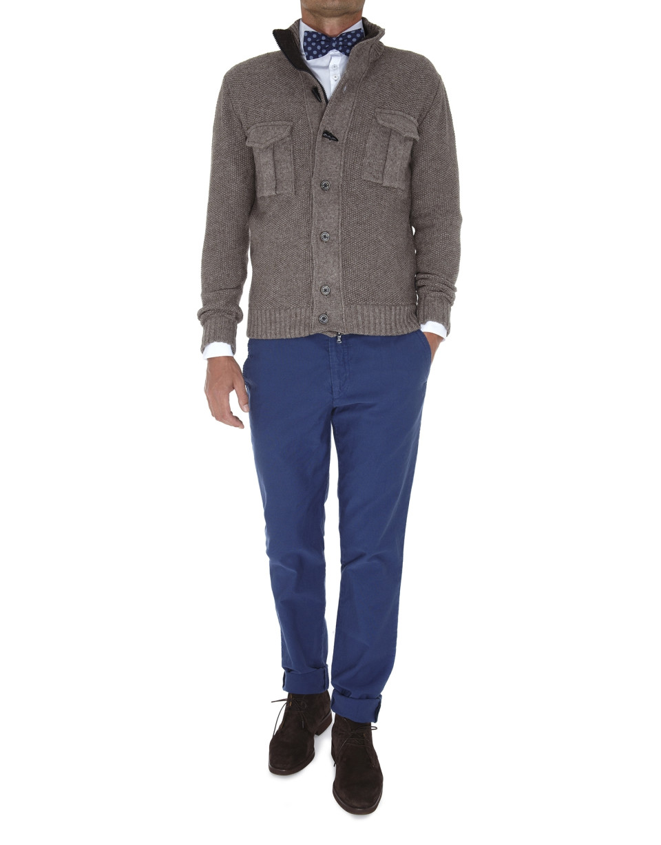 Seed stitch knit jacket. 