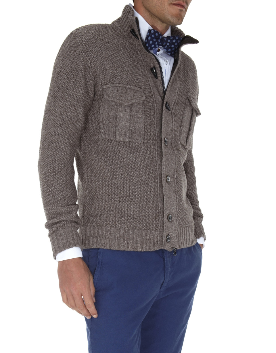 Seed stitch knit jacket. 