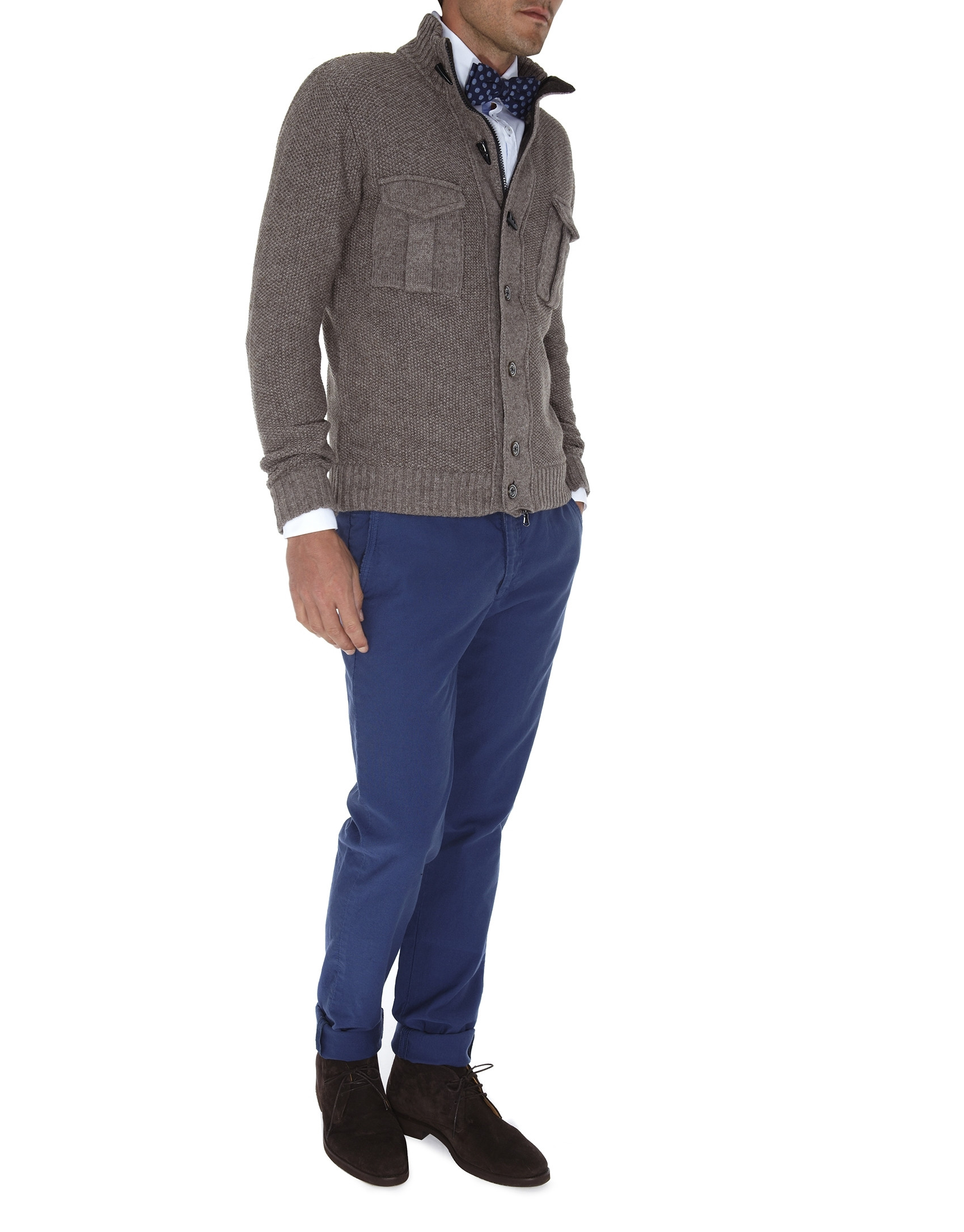 Seed stitch knit jacket. 