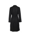 Black  double-breasted wool coat.