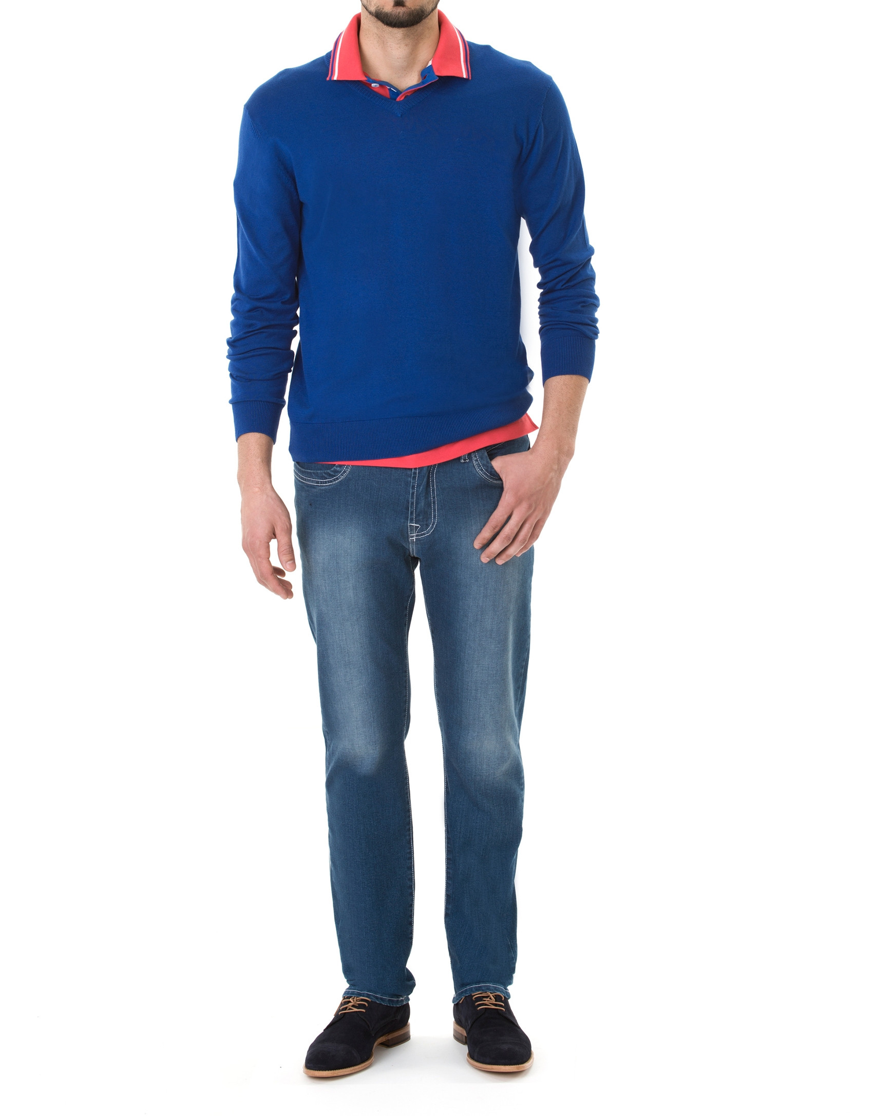 Blue basic knit  sweater