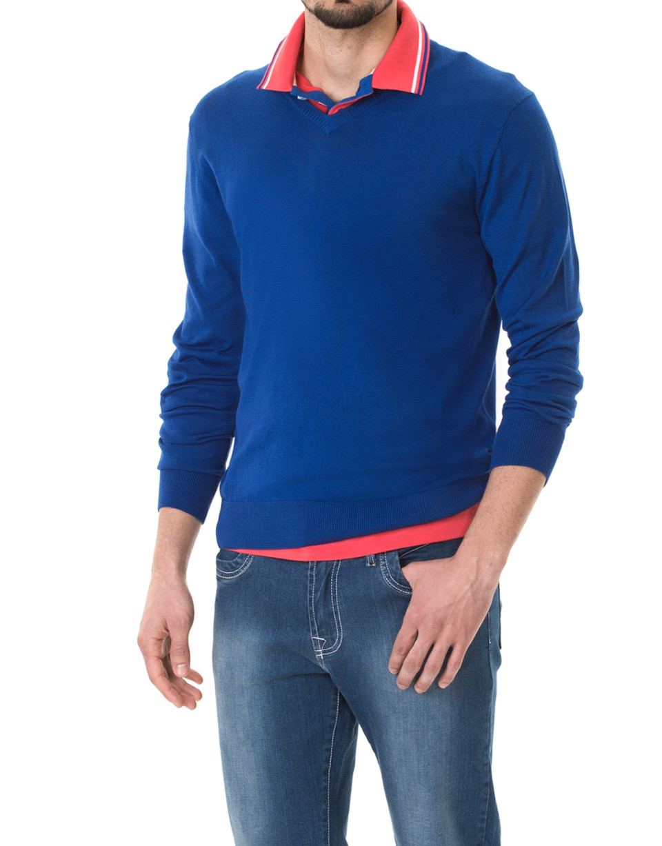 Blue basic knit  sweater