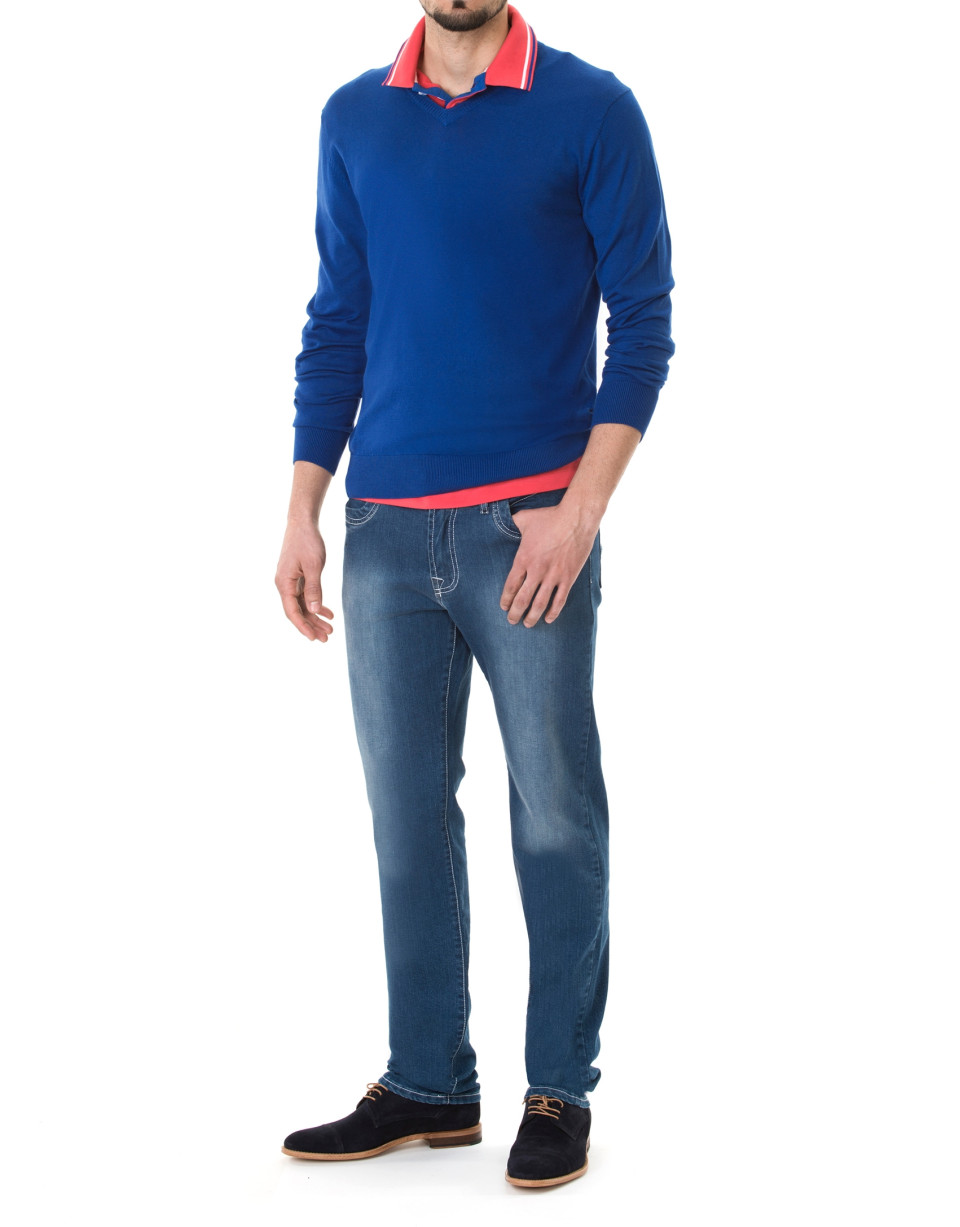 Blue basic knit  sweater