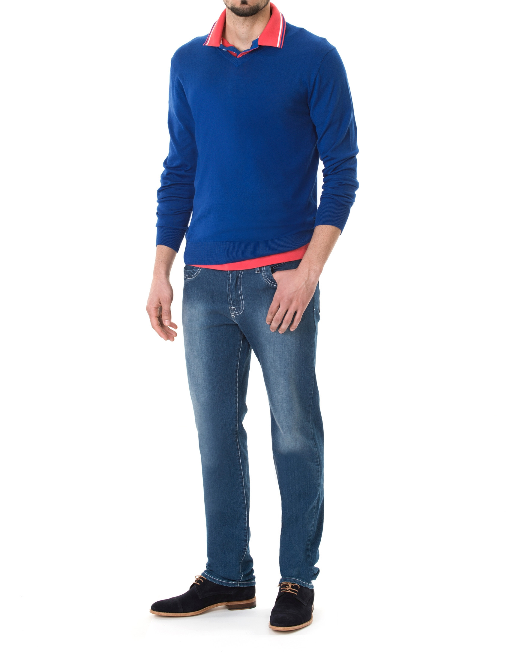 Blue basic knit  sweater