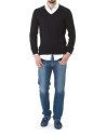 Jersey  pico jacquard marino