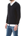 Jersey  pico jacquard marino