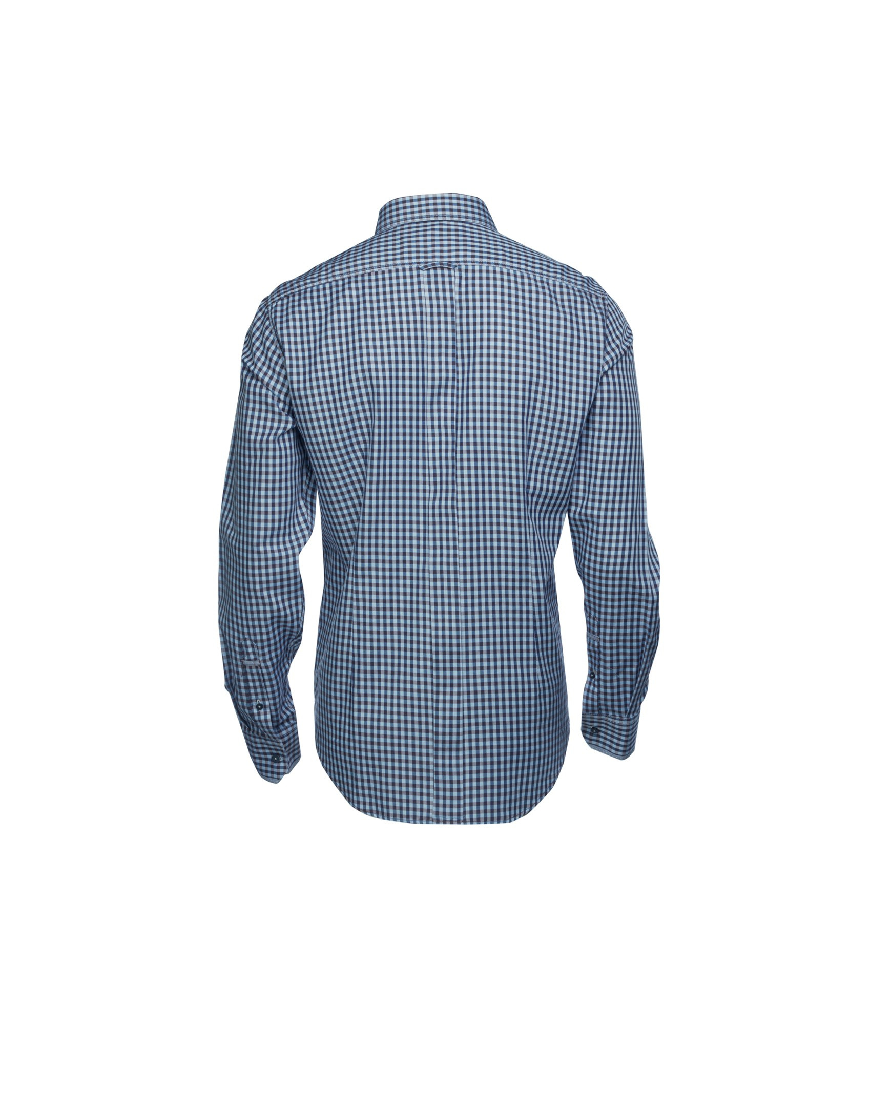 Green, navy and grey checked casual shirt