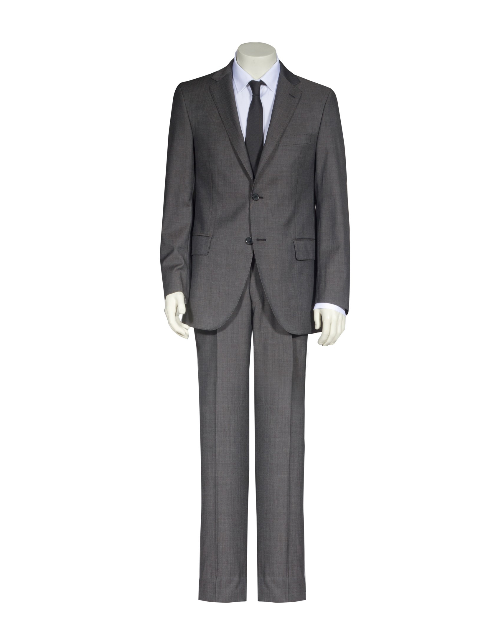 Traje joven lana gris efecto bicolor