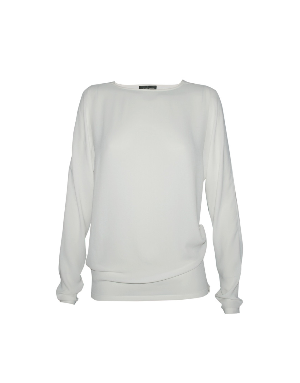 Ivory round neck blouse