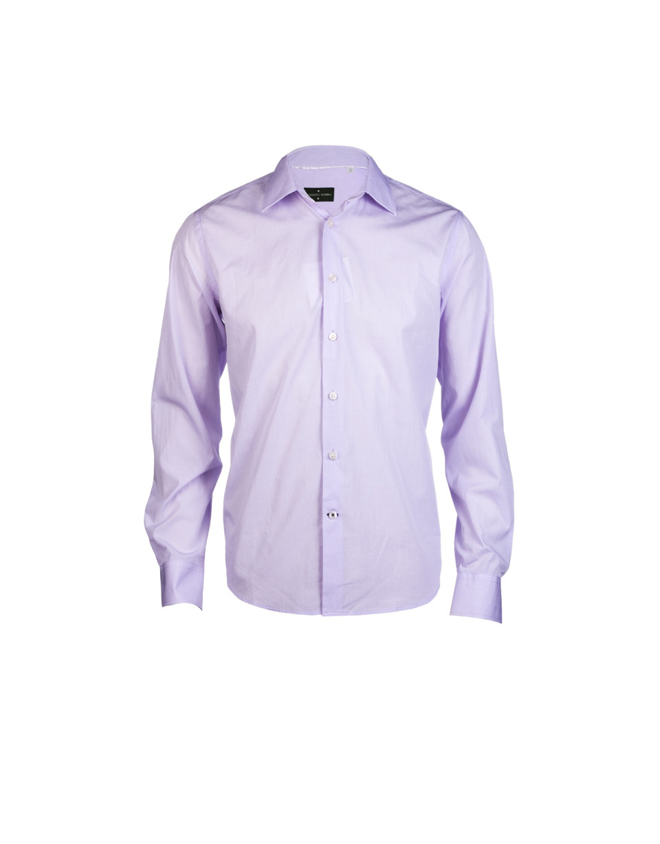 Blue micro checked formal shirt