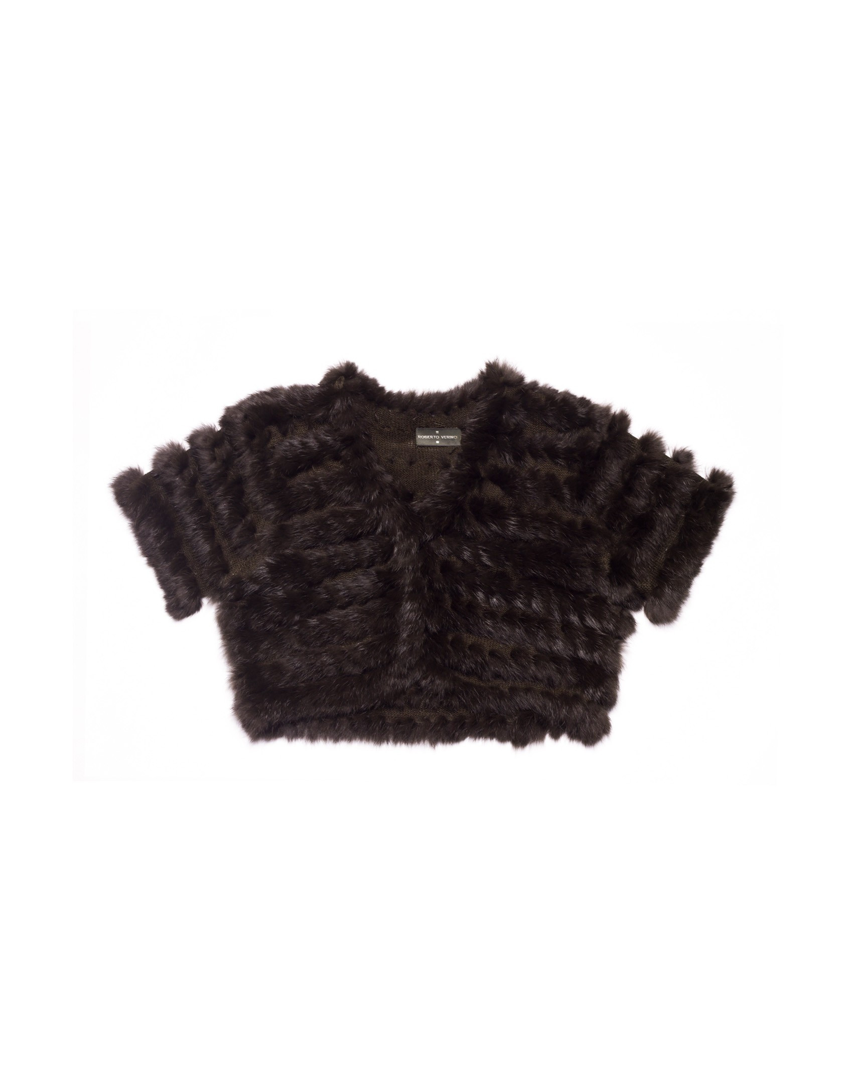 Dark brown bolero rabbit fur