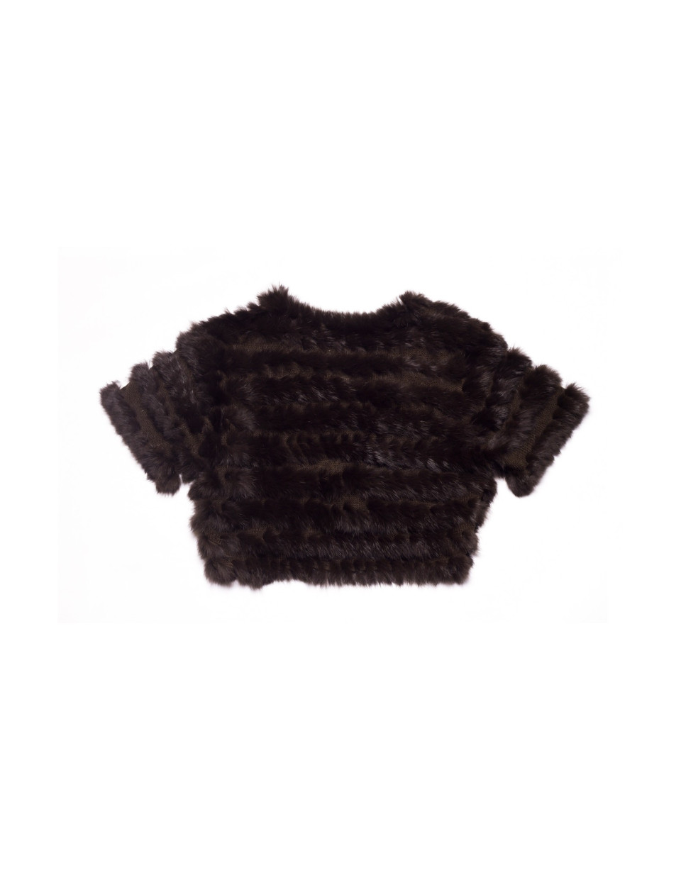 Dark brown bolero rabbit fur