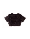 Dark brown bolero rabbit fur