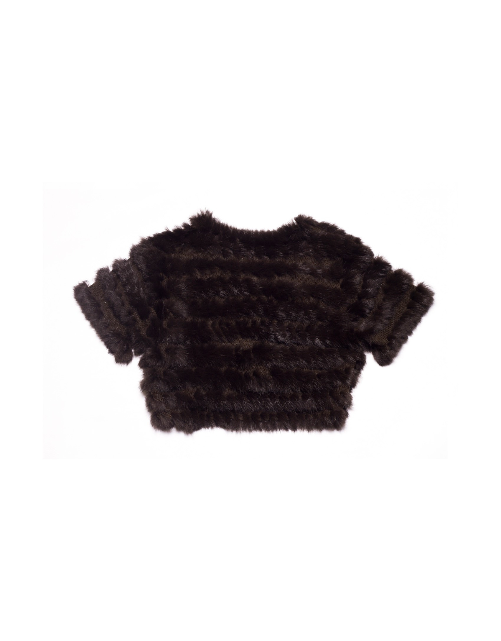 Dark brown bolero rabbit fur