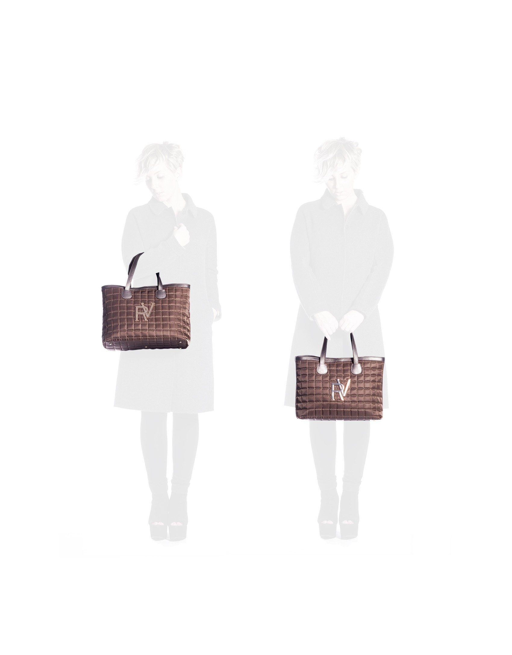 Brown shopping quilted bag