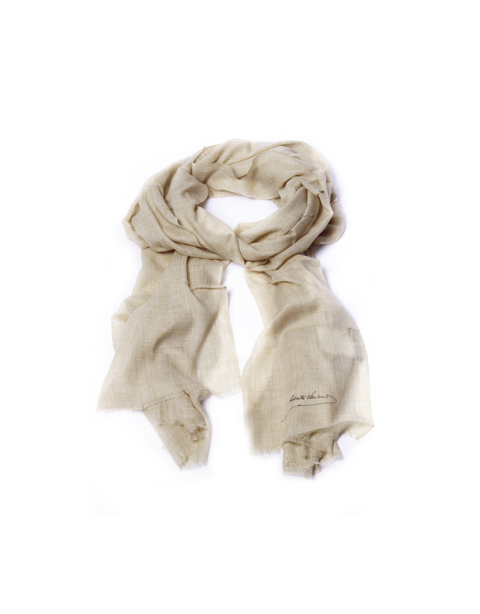 Fringed beige scarf