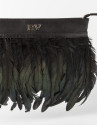 Black clutch with feathers