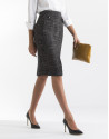 Blue checked straight skirt