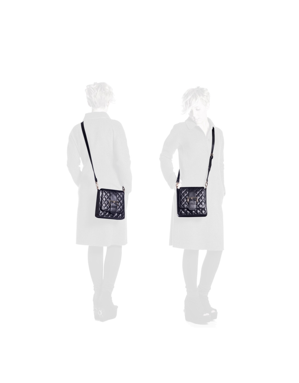 Bolso bandolera acolchado negro
