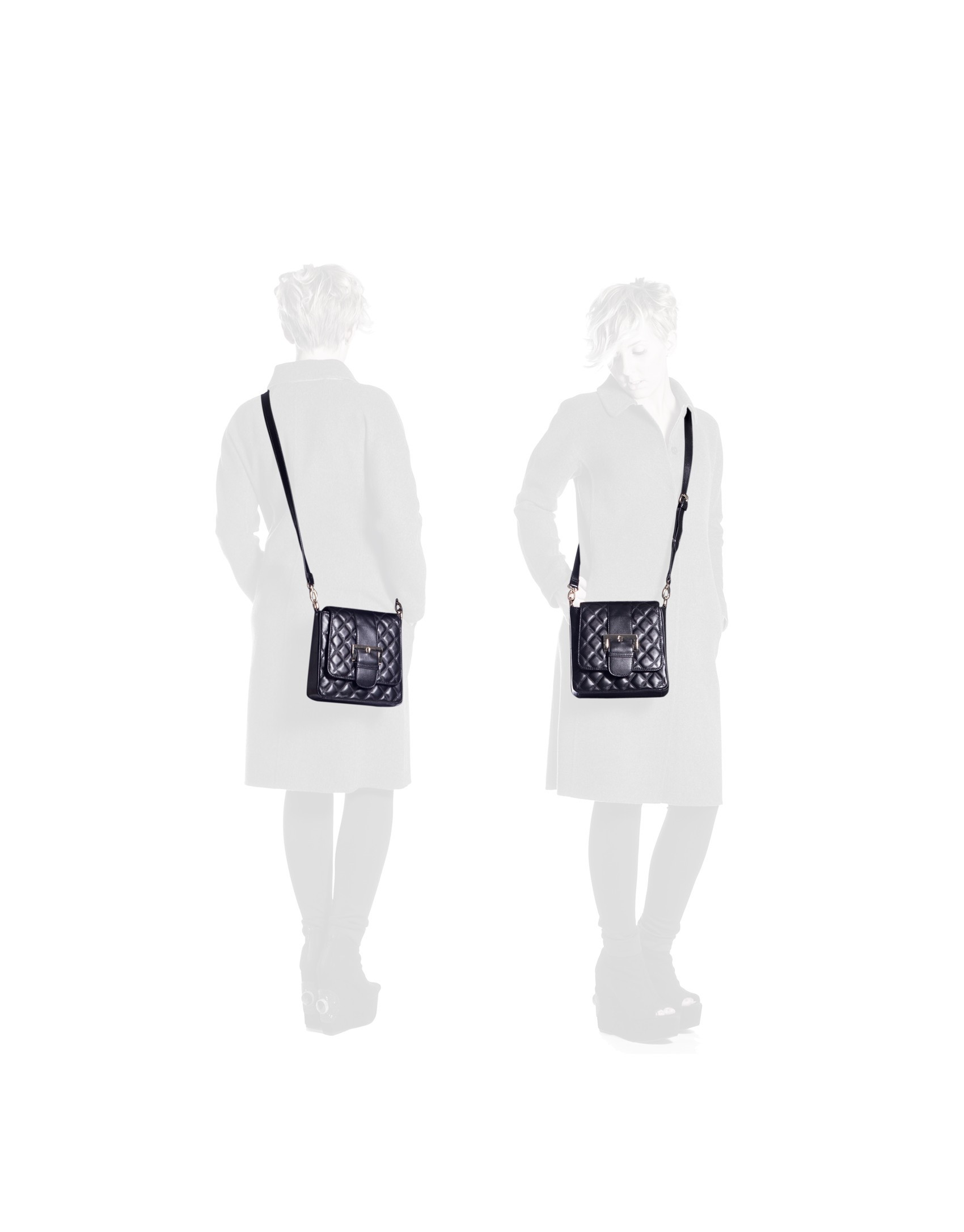 Bolso bandolera acolchado negro