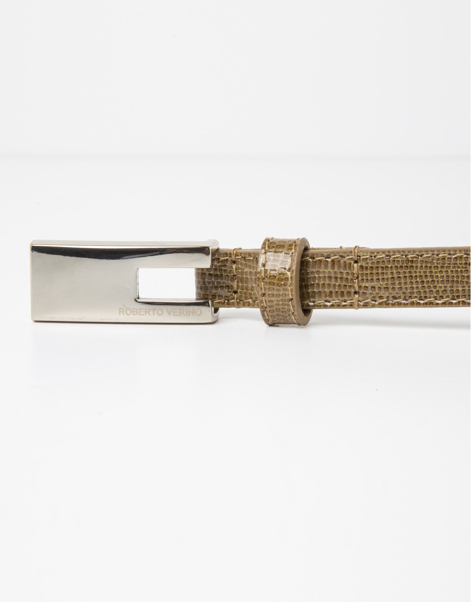 Mustard leather belt