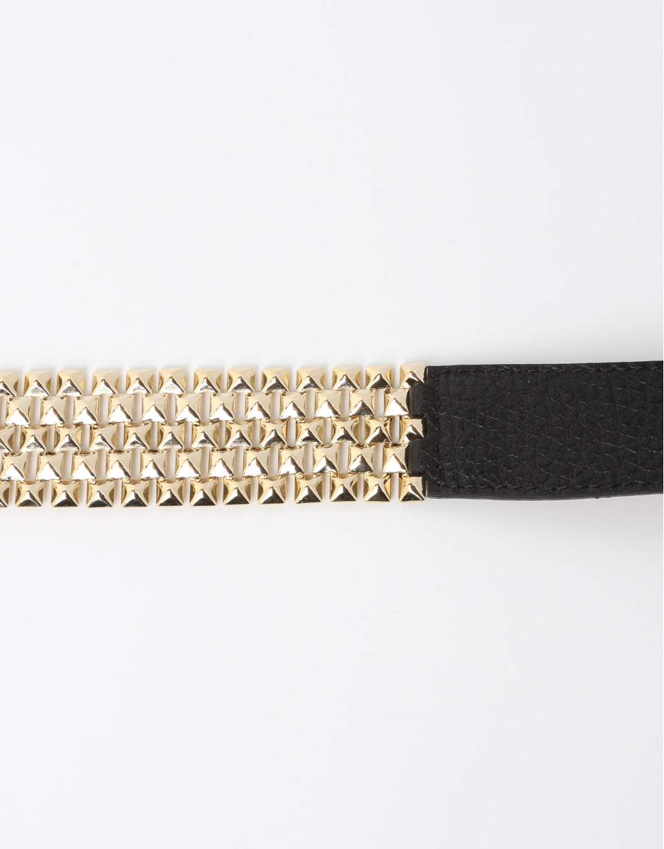 Black leather belt