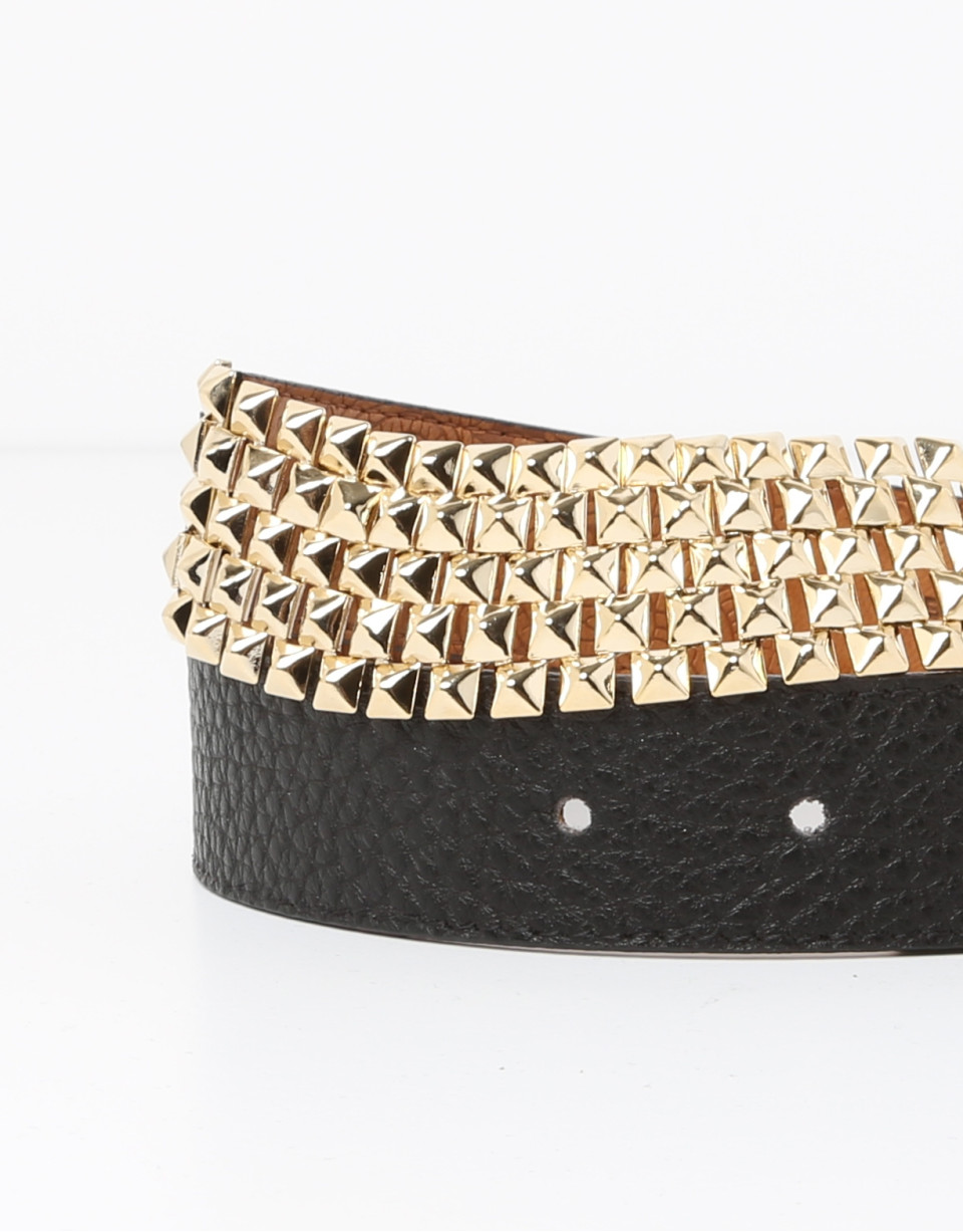 Black leather belt