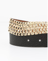 Black leather belt