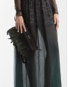 Black clutch with feathers