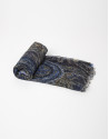 Foulard lana y seda estampado azul