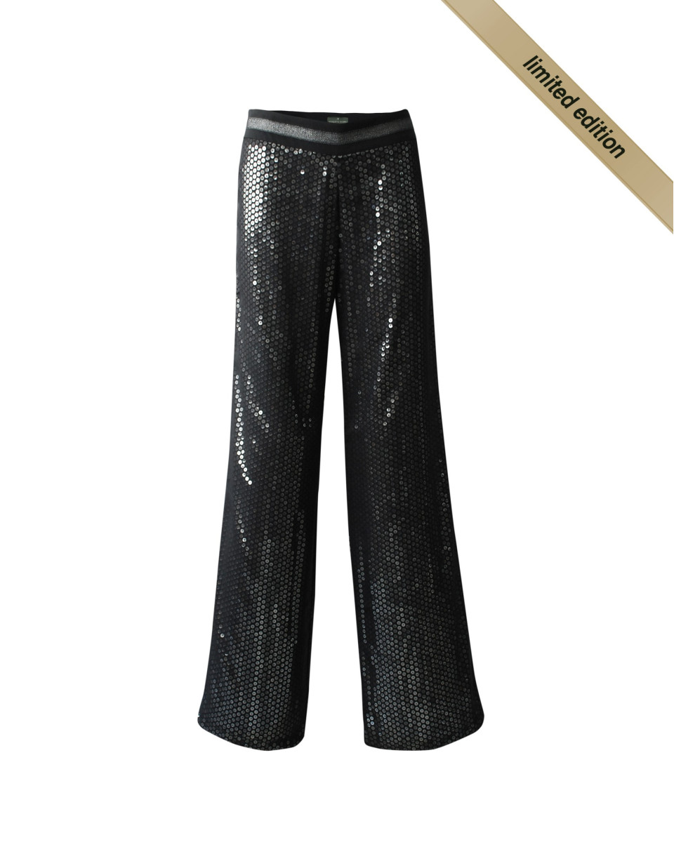 Pantalón lentejuelas ancho negro