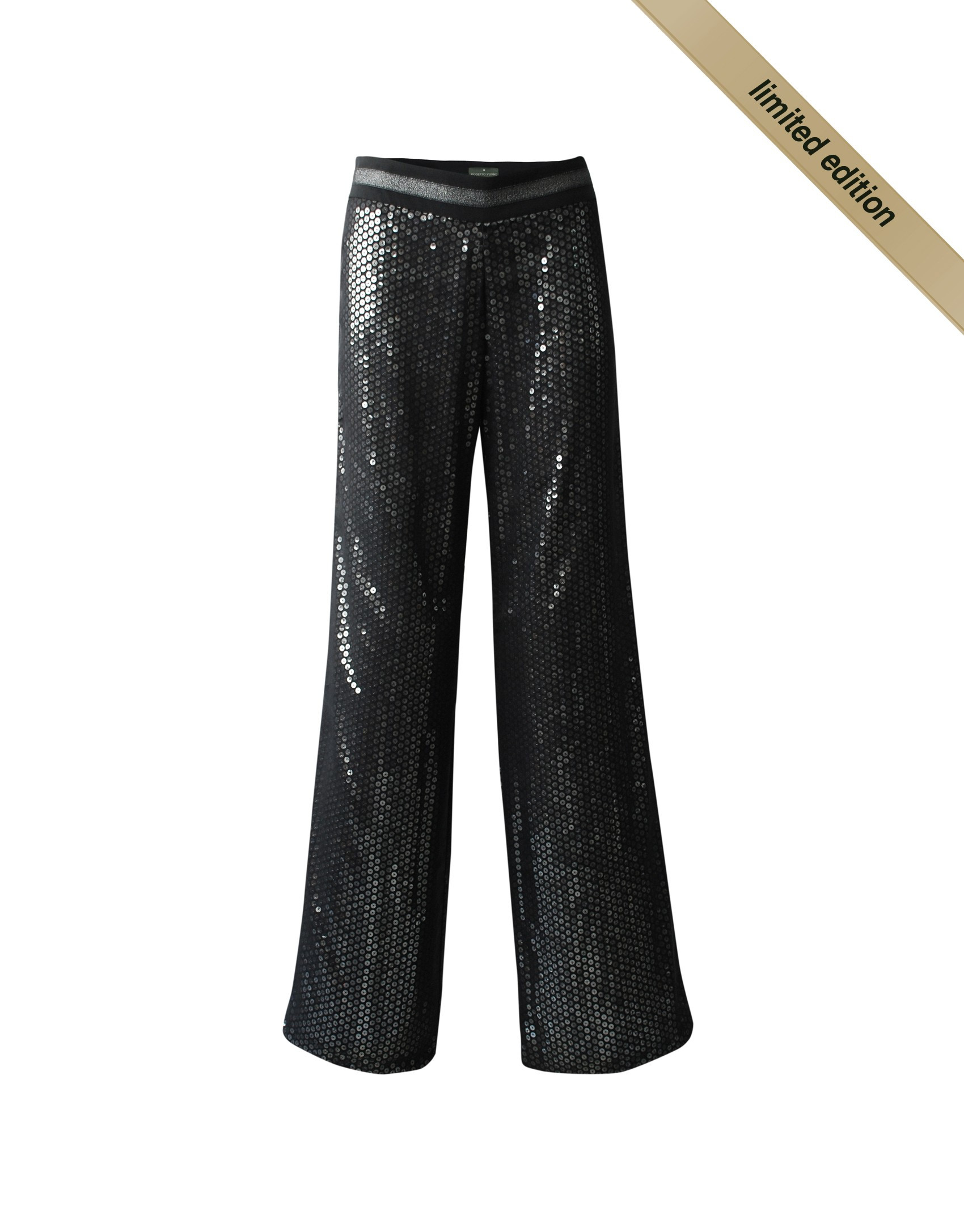 Pantalón lentejuelas ancho negro