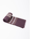 Burgundy and beige checked scarf
