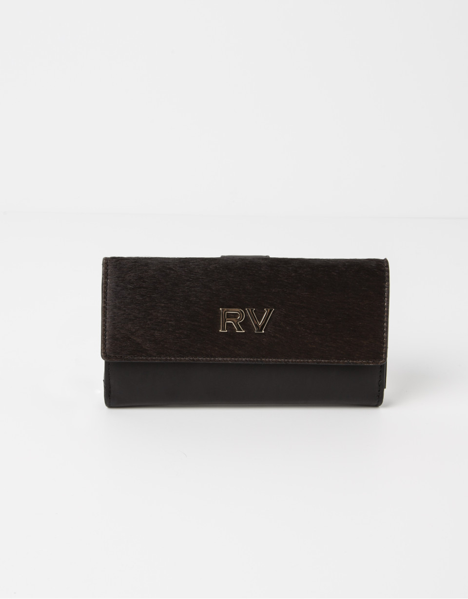 Black wallet with black fur