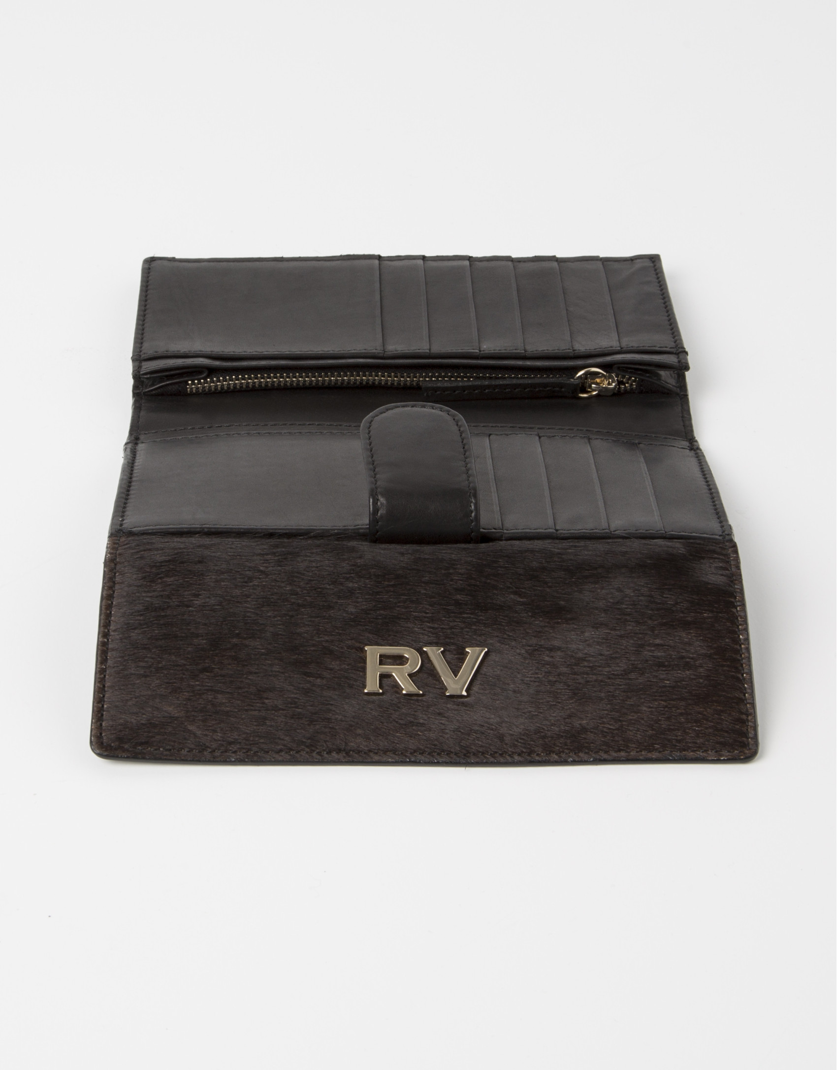 Black wallet with black fur