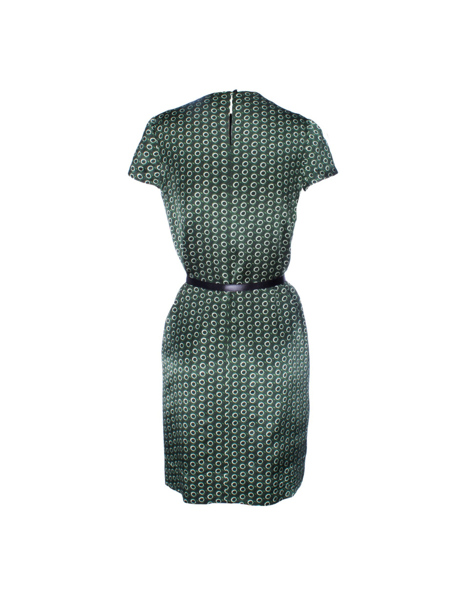 Silk dress in green print