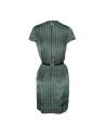 Silk dress in green print