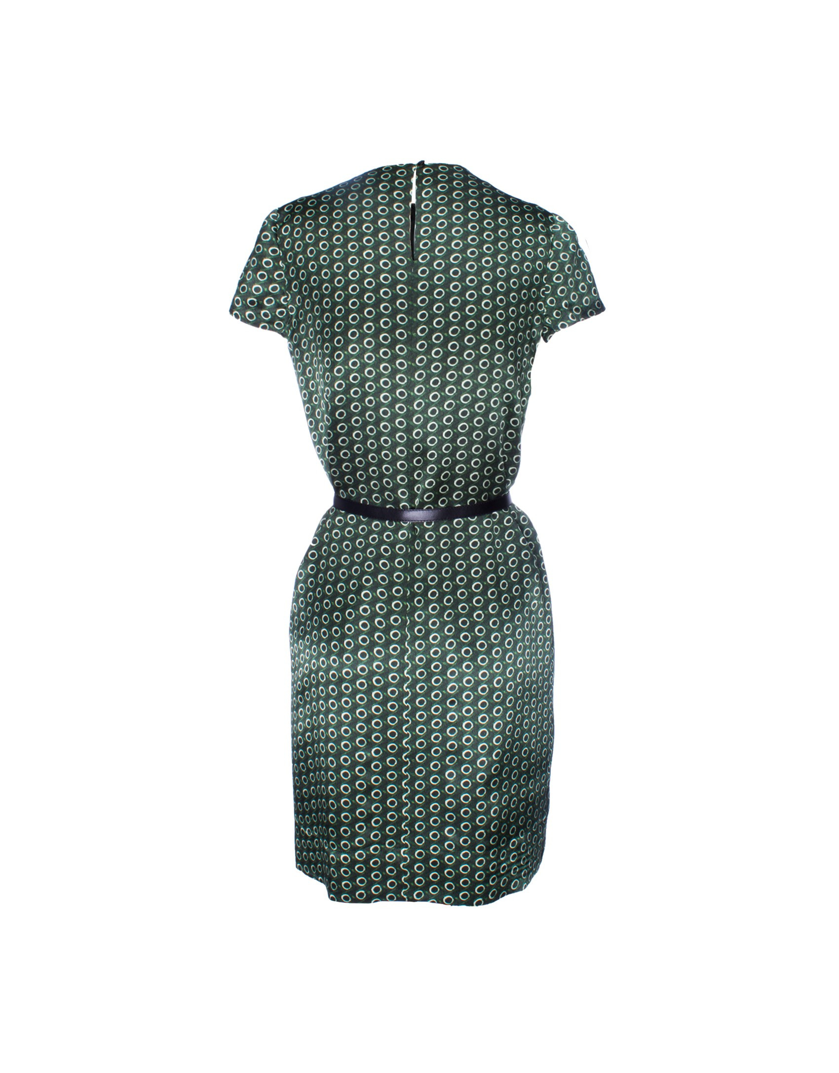 Silk dress in green print