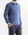 Jersey pico rombos azul