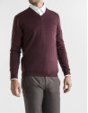 Burgundy basic knit sweater 