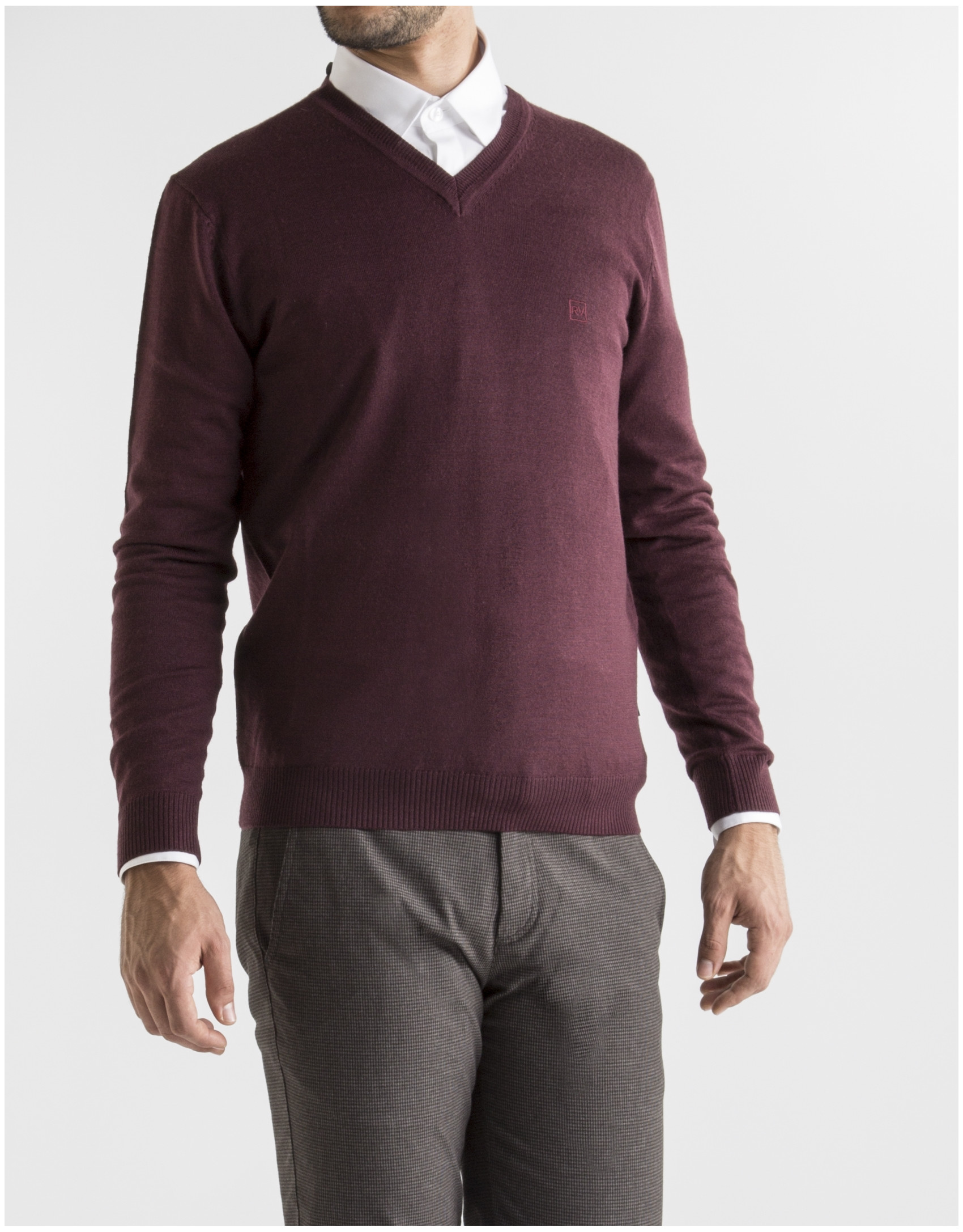 Burgundy basic knit sweater 