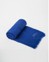 Plain blue wool scarf