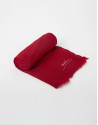 Plain red wool scarf