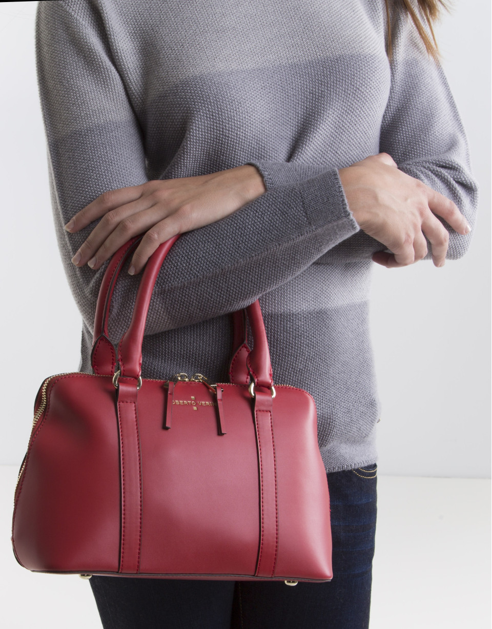Mini red tote bag