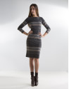 Gray striped knit dress 