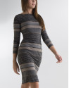 Gray striped knit dress 